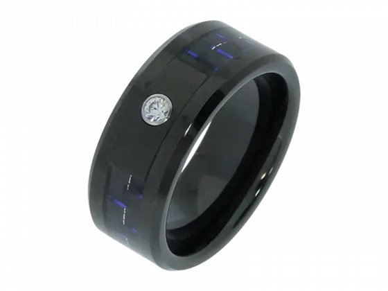 Modell Giselle - 1 Ring aus Wolfram mit Carboneinlage